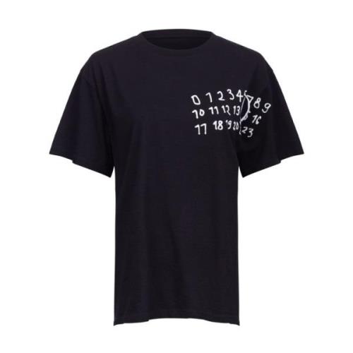 Zwart Logo T-shirts en Polos MM6 Maison Margiela , Black , Dames