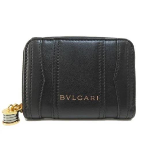 Pre-owned Leather wallets Bvlgari Vintage , Black , Dames