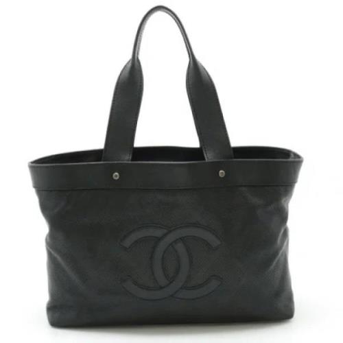 Pre-owned Leather totes Chanel Vintage , Black , Dames