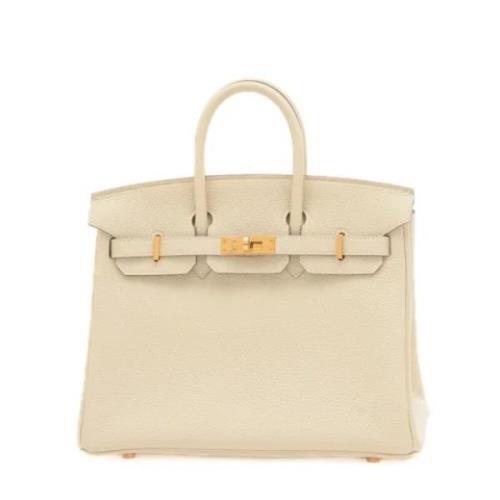 Pre-owned Leather handbags Hermès Vintage , Beige , Dames