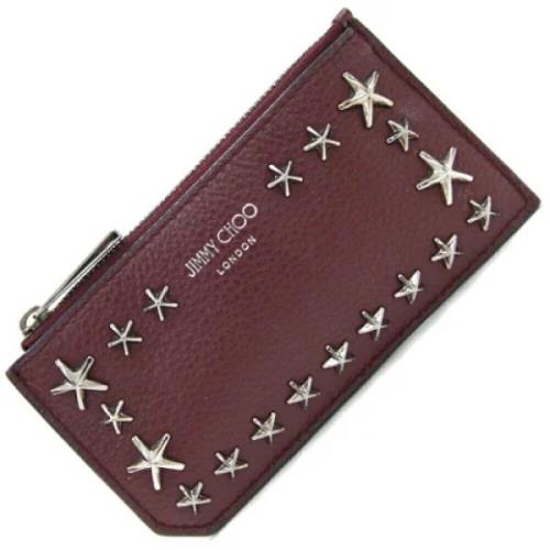 Pre-owned Leather wallets Jimmy Choo Pre-owned , Red , Dames