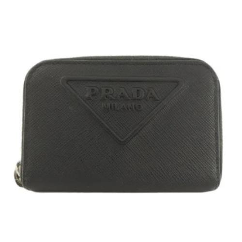 Pre-owned Leather wallets Prada Vintage , Black , Dames