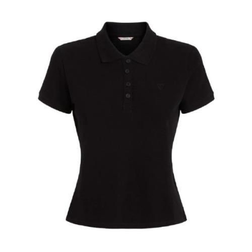 Korte Mouw Polo Guess , Black , Dames