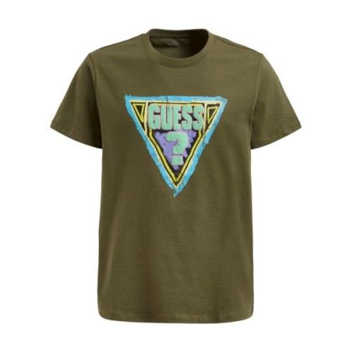 Korte Mouw T-Shirt Guess , Green , Heren