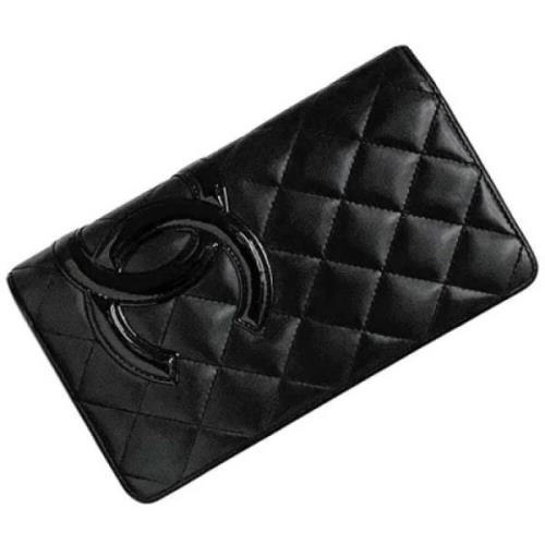 Pre-owned Leather wallets Chanel Vintage , Black , Dames