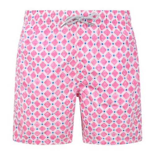 Geometrisch Verf Patroon Zwemshorts MC2 Saint Barth , Pink , Heren