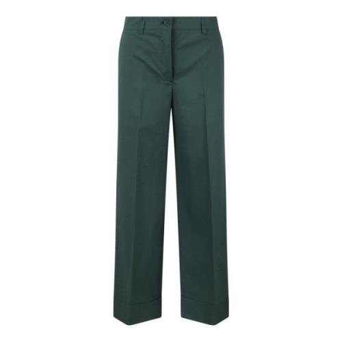 Lichtgewicht katoenen poplin broek P.a.r.o.s.h. , Green , Dames