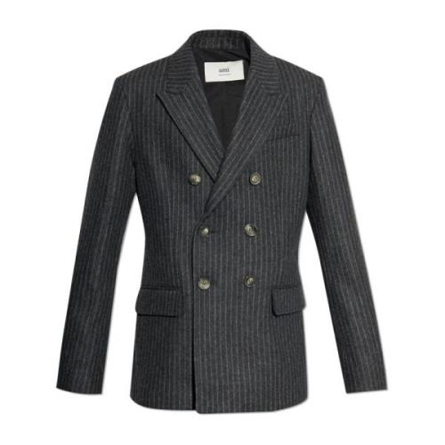 Dubbelrijige blazer Ami Paris , Black , Heren