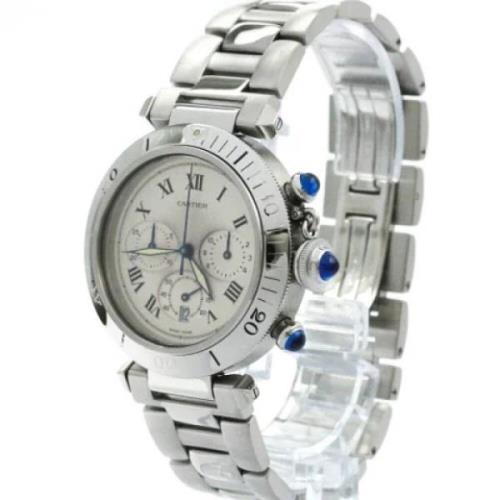 Pre-owned Stainless Steel watches Cartier Vintage , White , Dames