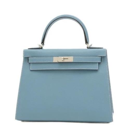 Pre-owned Leather handbags Hermès Vintage , Blue , Dames