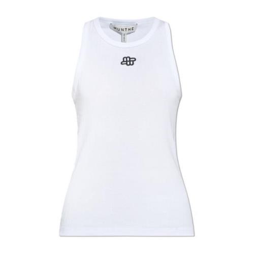 Top met geborduurd logo Munthe , White , Dames