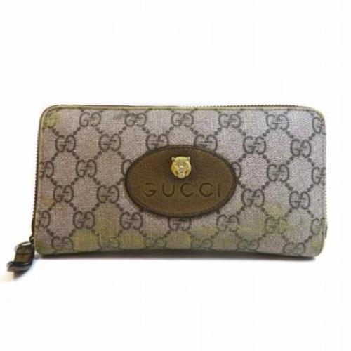 Pre-owned Leather wallets Gucci Vintage , Beige , Dames