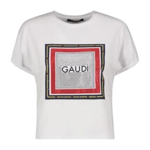 Korte Mouw T-shirt Gaudi , White , Dames