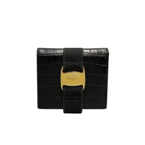 Pre-owned Leather wallets Salvatore Ferragamo Pre-owned , Black , Dame...