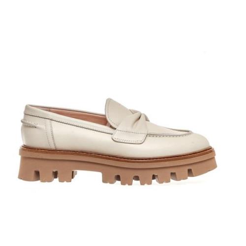 Witte Leren Mocassins voor Dames AGL , White , Dames