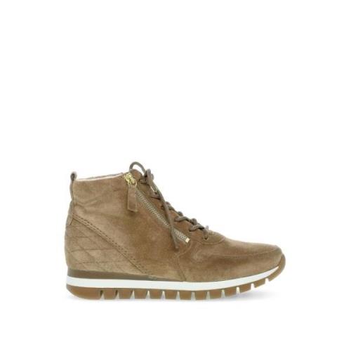 Fluwelen hoge sneakers met ritsen Gabor , Brown , Dames