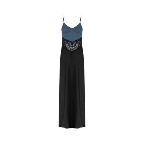 Jurk gemaakt van gecombineerde materialen Blumarine , Black , Dames