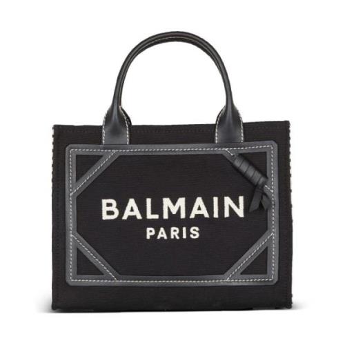 B-Army Handtas in Zwart en Grijs Balmain , Black , Dames