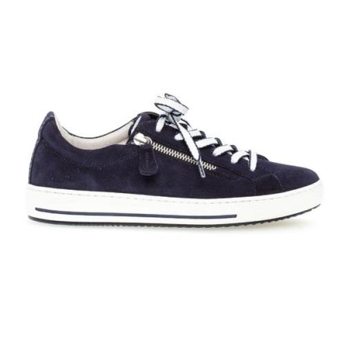 Blauwe Suède Sneaker Gabor , Blue , Dames