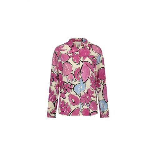 Paars Blauw Print Lange Mouw Blouse Fabienne Chapot , Multicolor , Dam...