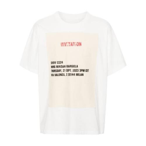 Mode Uitnodiging Jersey T-shirt MM6 Maison Margiela , White , Heren