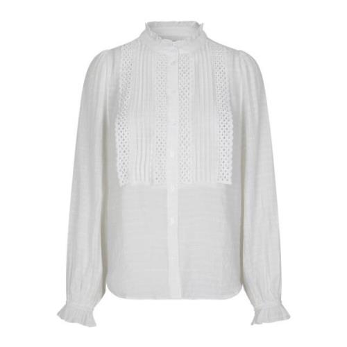 Geborduurde Blouse met Ruches Wit Lollys Laundry , White , Dames