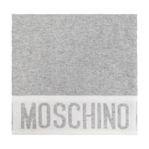 Sjaal met logo Moschino , Gray , Unisex