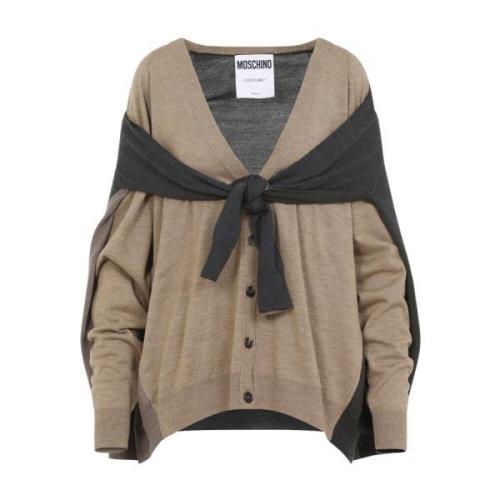 Beige Cardigan Sweater Moschino , Beige , Dames