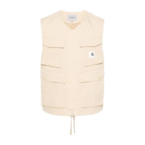 Waterafstotend Vest met 3D-zakken Carhartt Wip , Beige , Heren