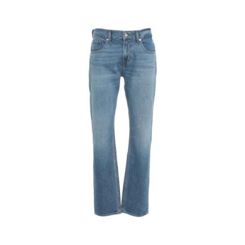 Blauwe Jeans The Straight Underline 7 For All Mankind , Blue , Heren