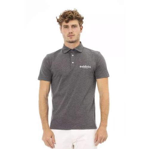 Grijze Katoenen Poloshirt Trendy Baldinini , Gray , Heren