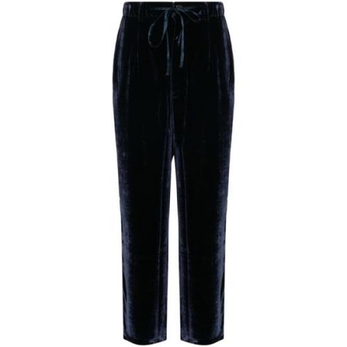 Blauwe Fluwelen Broek met Pijpdetail Pierre-Louis Mascia , Blue , Dame...