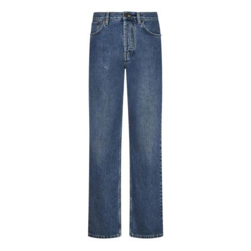 Blauwe Straight Leg Jeans Aw24 Moschino , Blue , Dames