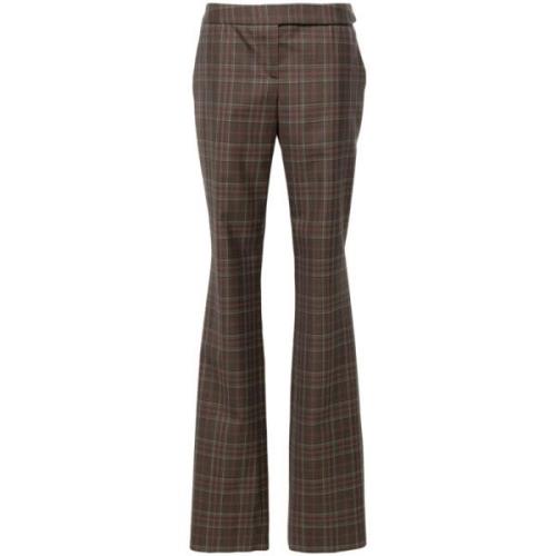 Bruine Wollen Geruite Broek Stella McCartney , Brown , Dames