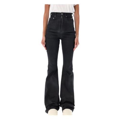 Zwarte Bootcut Jeans Aw24 Rick Owens , Black , Dames