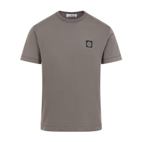 Bruin Katoenen T-shirt Ronde Hals Stone Island , Brown , Heren