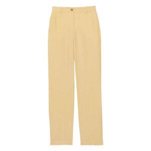 Straight-Leg Citroen Linnen Broek Ines De La Fressange Paris , Yellow ...