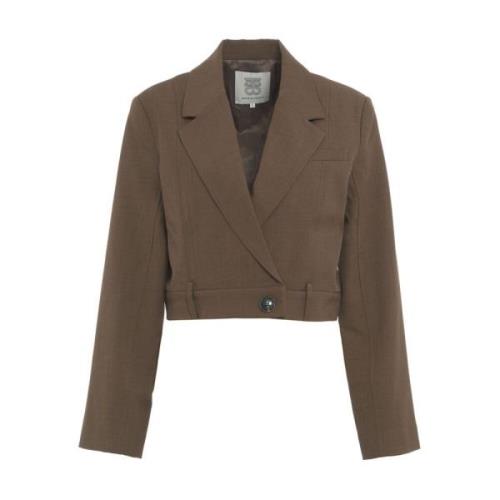 Bruine Blazer Aw24 Dameskleding Second Dames , Brown , Dames