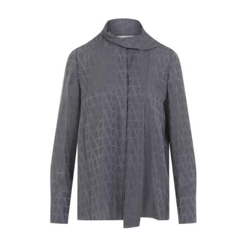 Grijze Shirts voor Vrouwen Aw24 Valentino , Gray , Dames