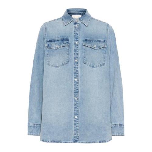 Lichtblauwe Retro Wash Denim Shirt My Essential Wardrobe , Blue , Dame...