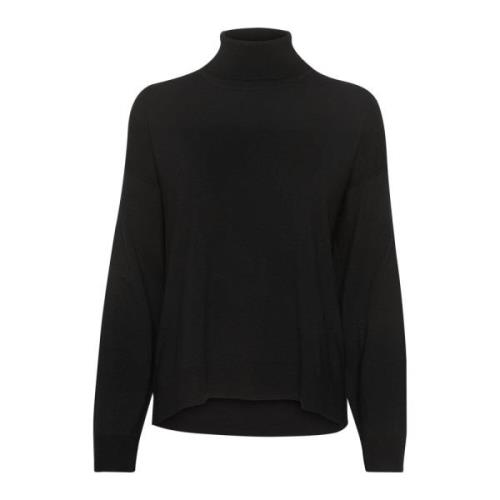 Zwarte Gebreide Rollneck Pullover Trui My Essential Wardrobe , Black ,...