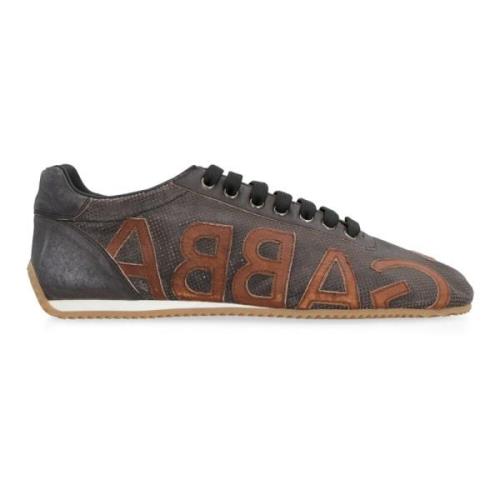 Leren lage sneakers Dolce & Gabbana , Brown , Heren