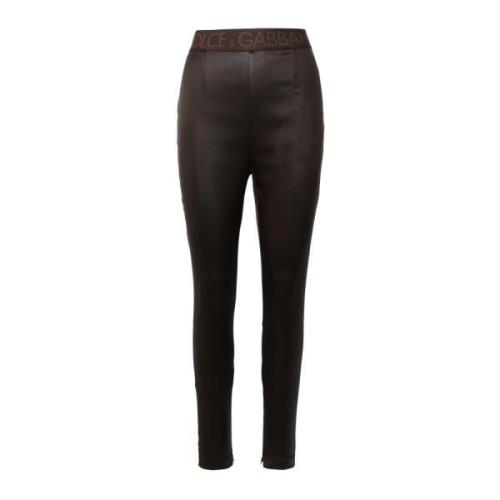 Hoge taille bruine acetaat leggings Dolce & Gabbana , Brown , Dames