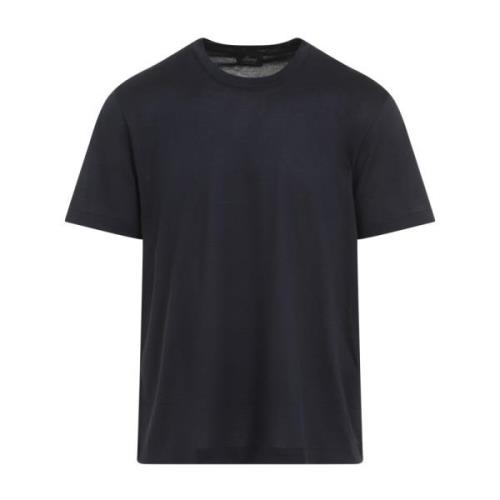 Blauwe Zijden T-Shirt Brioni , Blue , Heren