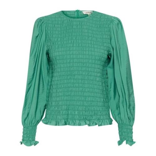 Pofmouw Smock Blouse Flesgroen Soaked in Luxury , Green , Dames