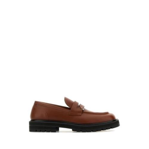 Stijlvolle Karamel Leren Loafers Marni , Brown , Heren