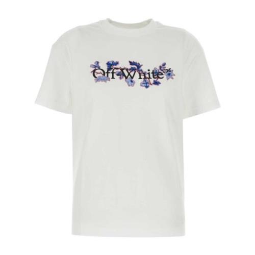 Wit Katoenen T-Shirt Off White , White , Dames