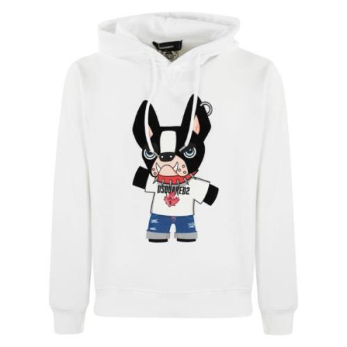 Witte Hoodie van Katoen Dsquared2 , White , Heren