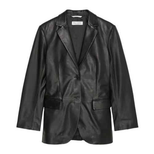 Leren blazer regular Marc O'Polo , Black , Dames