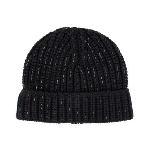 Zachte Winter Beanie met Lurex Details Ermanno Scervino , Black , Dame...